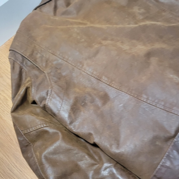 Vintage brown leather mens biker jacket size 50 xxl Sharp Fashions - Picture 7 of 11